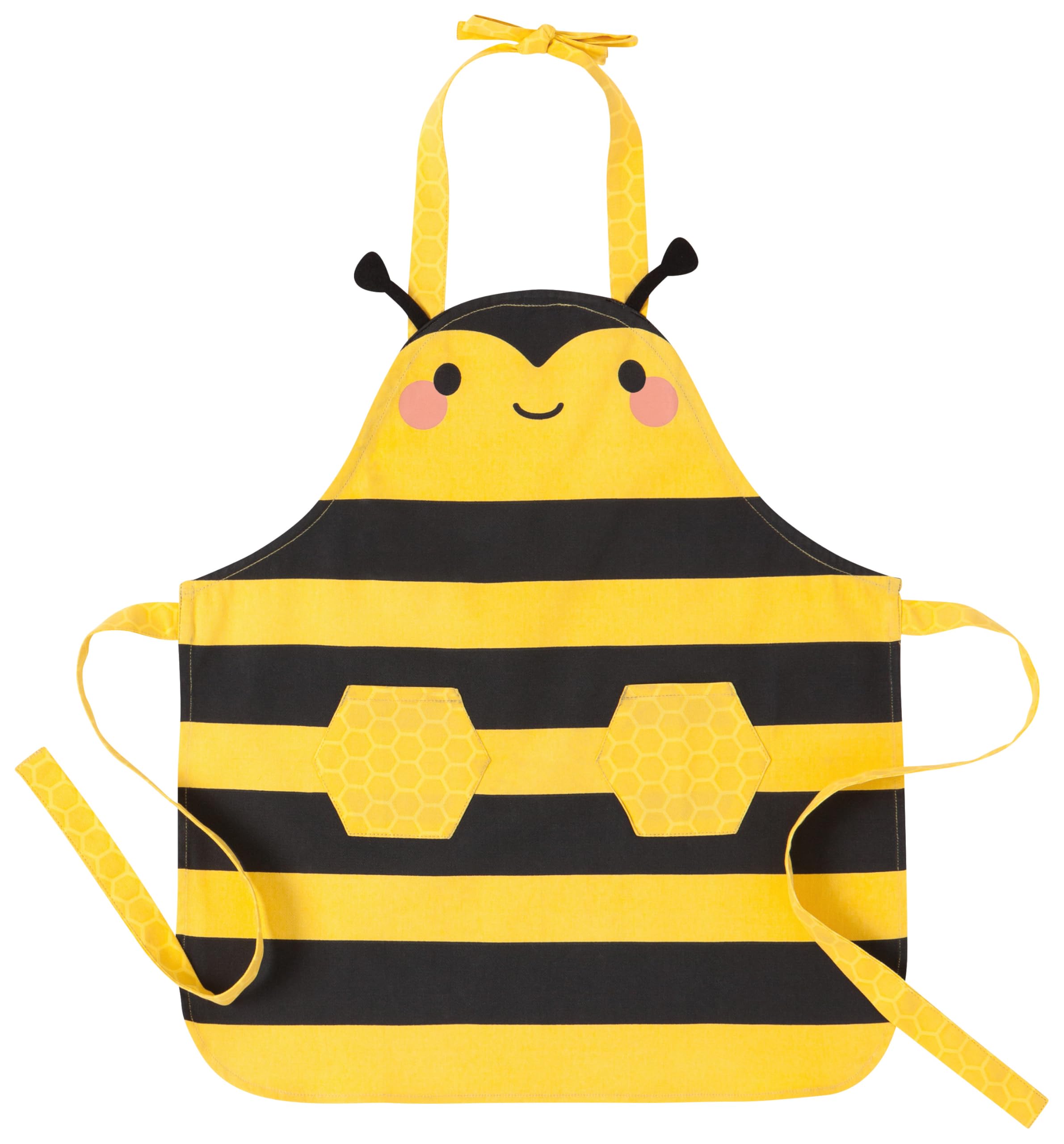 Now Designs Jubilee Danica Kinderschürze – Latzschürze, 2er-Set, 100% Baumwolle, Gelb, Unisex, Kinder, Küche/Kochen