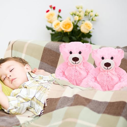 Miniatura 7 de 16 piezas de osos de peluche con lazo, regalo de fiesta suave, osos de felpa de 13.8 pulgadas para centros de mesa de baby shower, decoración de