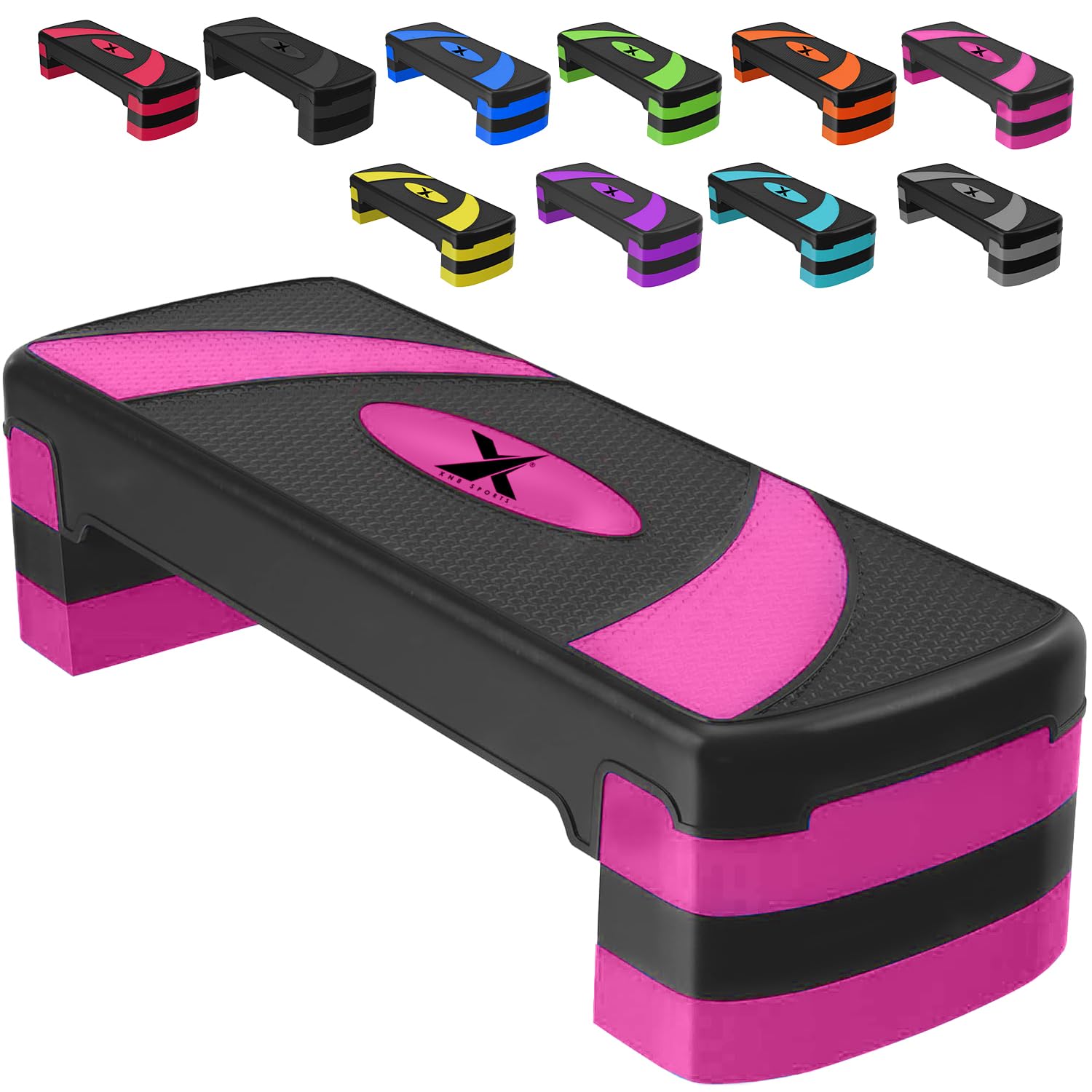 Xn8 Sports Steppers for Exercise Workout Adjustable Height 10cm 15 cm 20cm Sturdy Exercise Step for Gym, Aerobic Steps, Cardio Exercise and Stretching- Exercise Stepper for Home