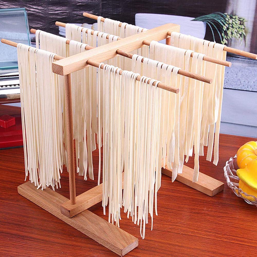 Estante de secado de pasta de madera Soporte de secador de espagueti plegable Estante de secado de fideos Ayuda de cocina