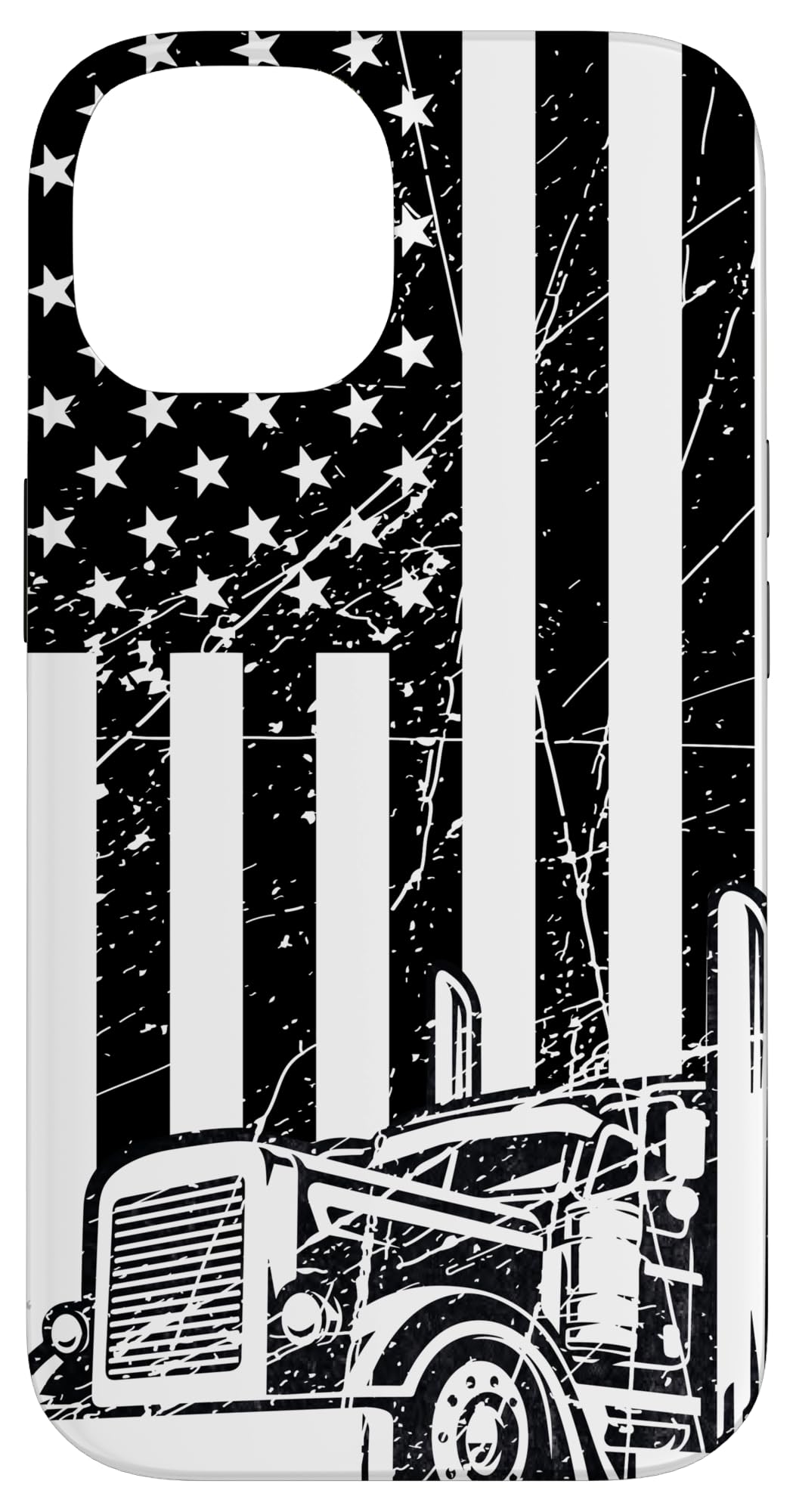 Truck Driver American Flag Trucker Semi-Trailer Case for iPhone 14