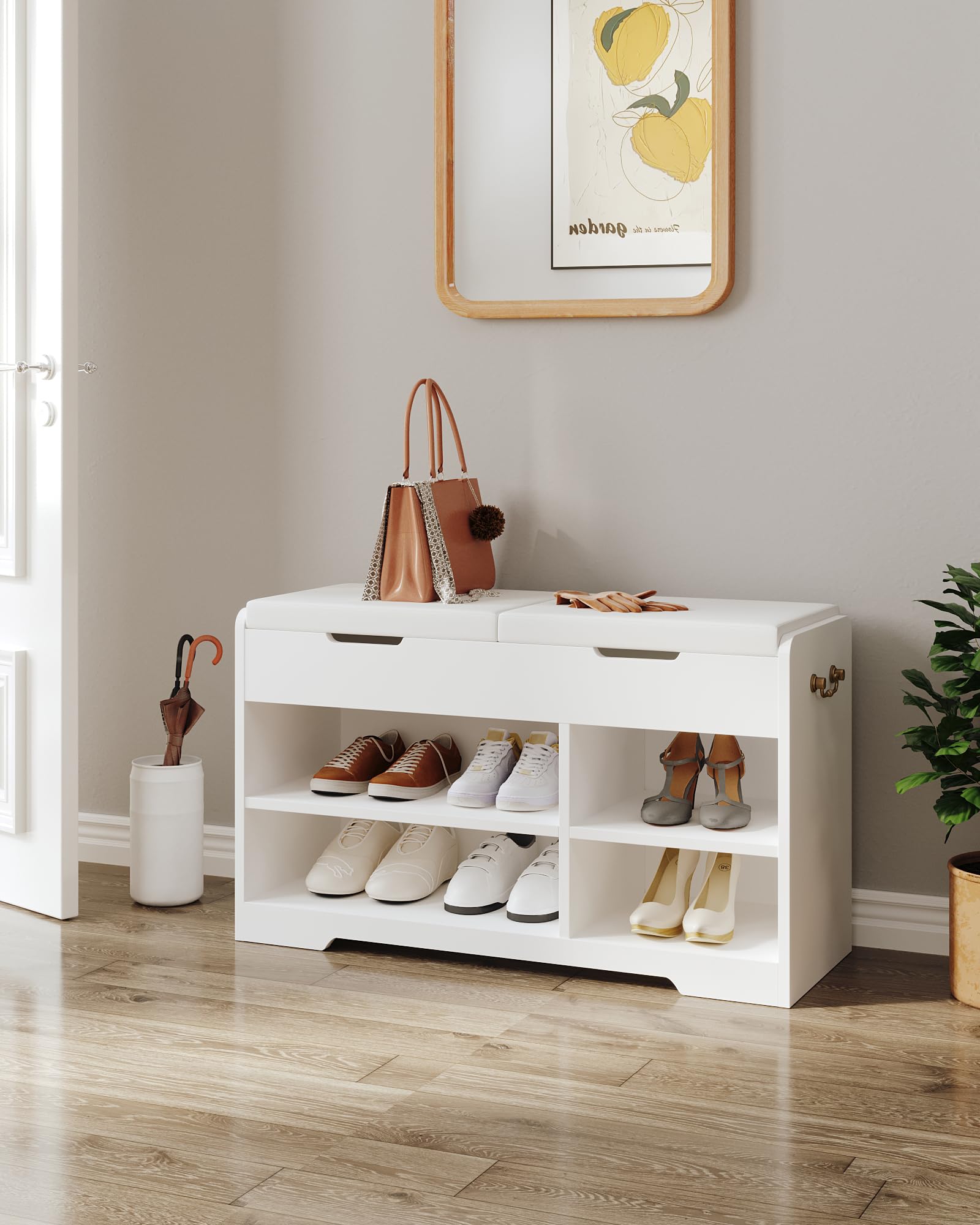 Produktbild von Hzuaneri Schuhbank Mit Sitzfläche, Schuhschrank Mit Kippen