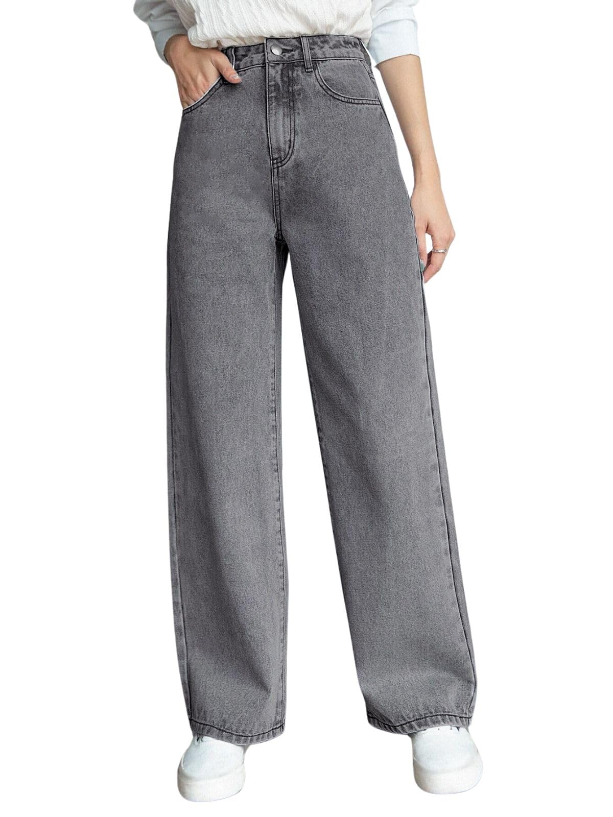 GRECIILOOKS Regular Fit Jeans for Women | Jeans Pant for Women | Baggy Jeans for Women | Women Jeans | Baggy Jeans for Women High Waist | Bell Bottom Jeans for Women