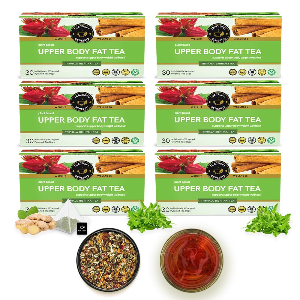 TEACURRY Upper Body Fat Burn Tea (6 Month Pack | 180 Tea Bags) - Helps lose weight fast of Chest, Shoulders, Neck and Arms Fat-image-47