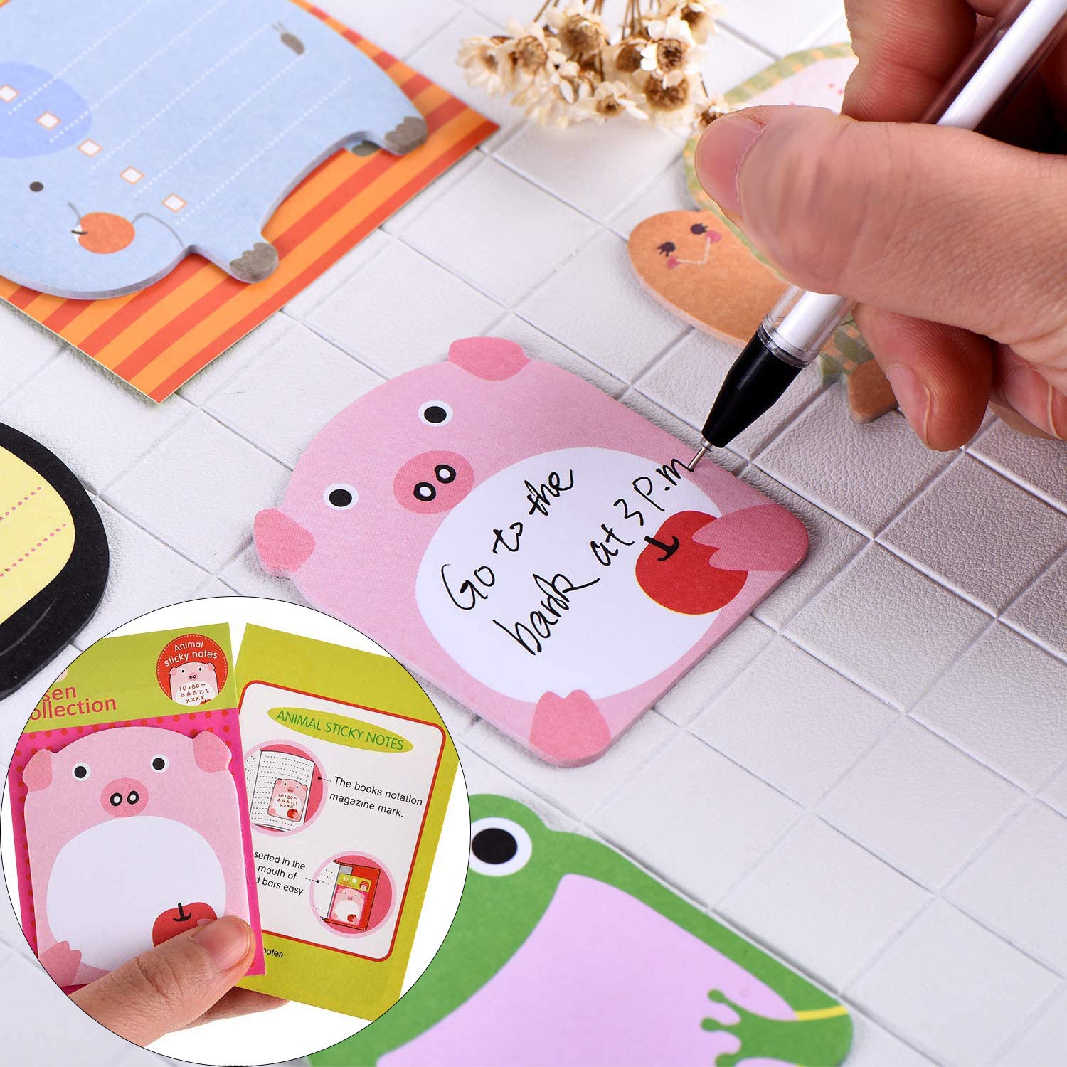 8 Pack Creative Cute Animal Office Sticky Notes Cartoon Animal Memo Sticky Note - View #10