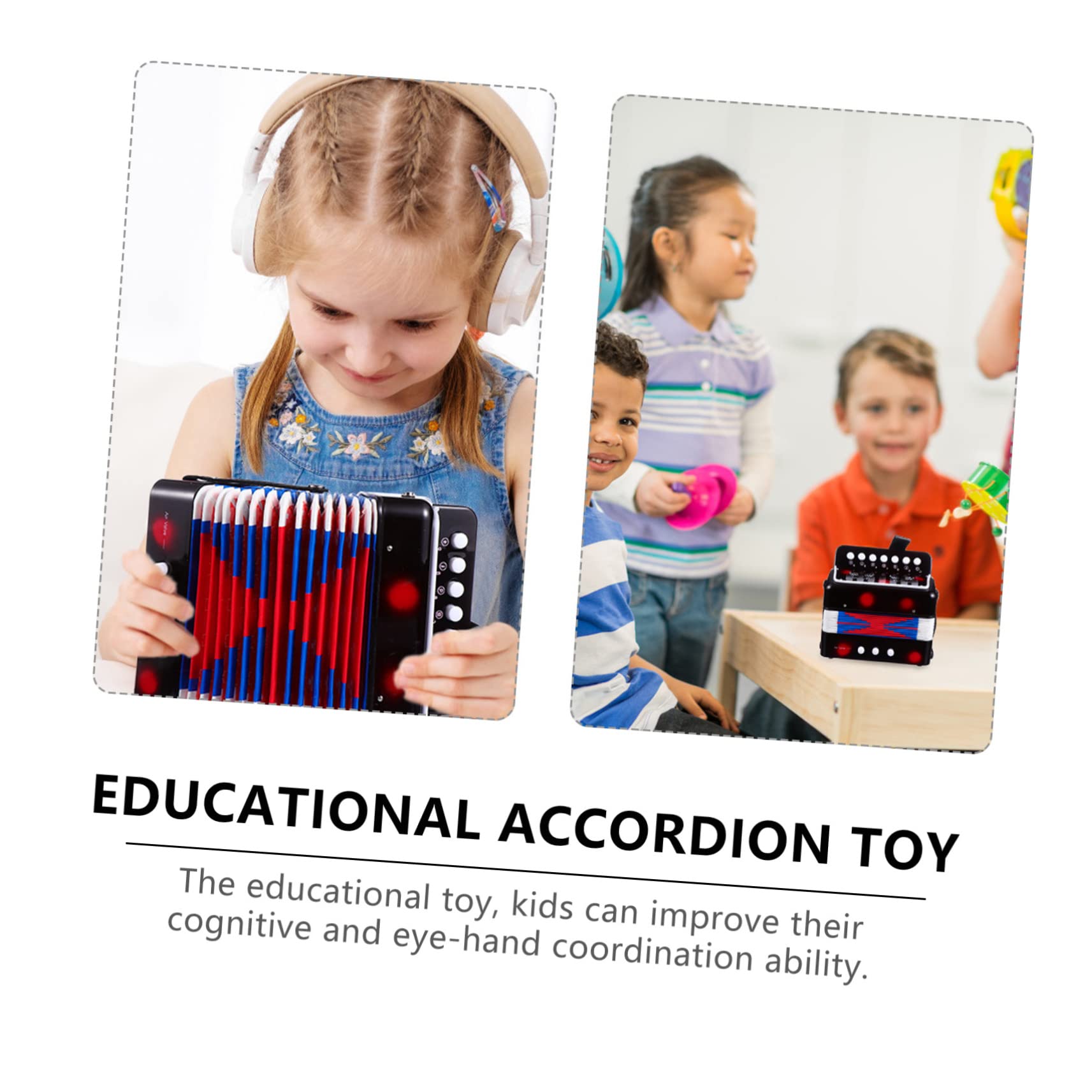 Alasum Mini Fisarmonica Professionale in Abs e Metallo Strumento Musicale Educativo e Miglioramento Capacità Cognitive per Ragazzo Ragazza per Festa Scuola Decor