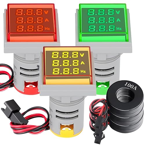 Vista 38 de DROK Medidor de voltaje de CA 500V, 3 unids AC 60-500V 110v 220v Monitor de voltaje digital más grande pantalla LED voltímetro detector de voltios