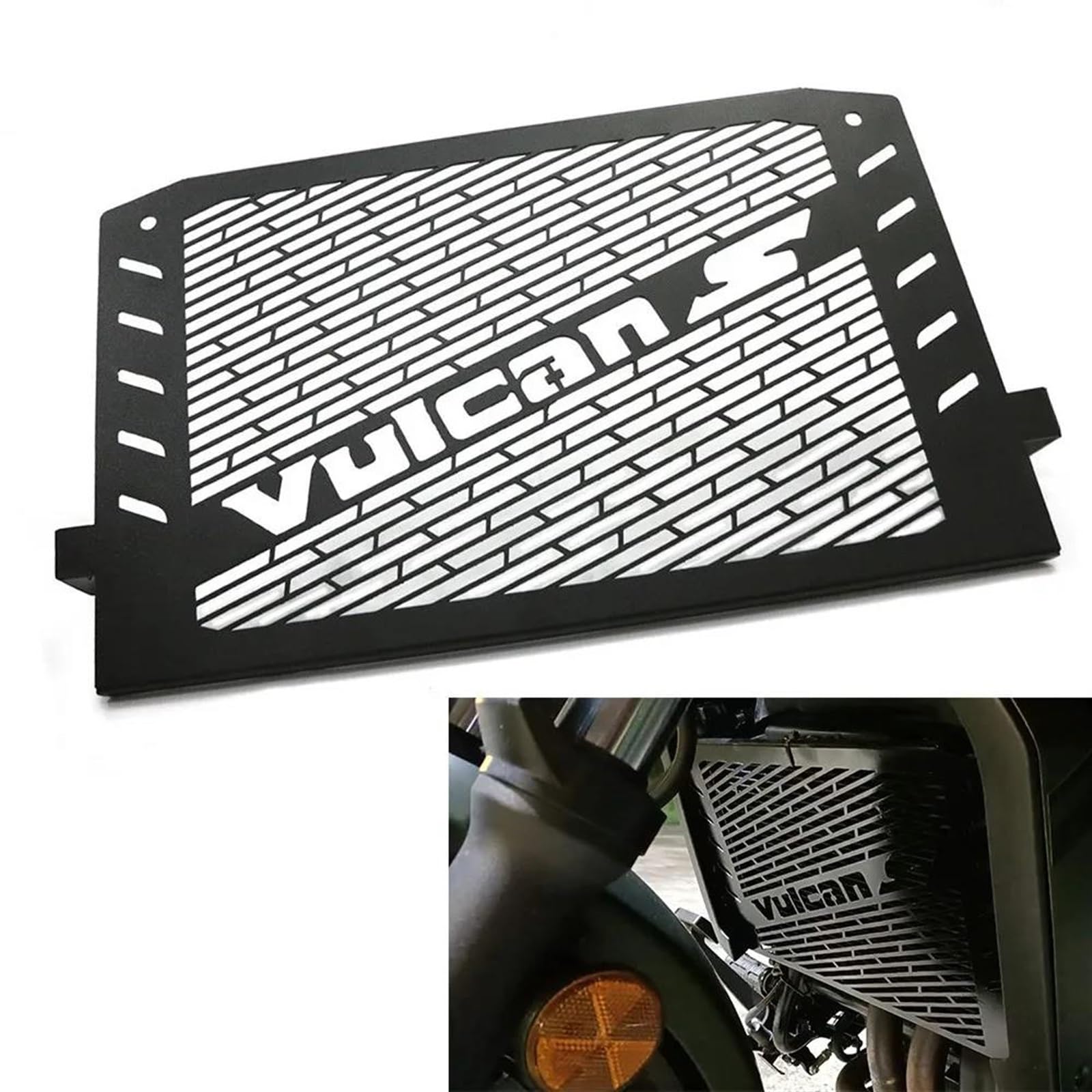 Grille Protection Radiateur Moto ByoBLu – Compatible Kawasaki Vulcan S 650 2015-2019, Acier Inox, Facile à Poser