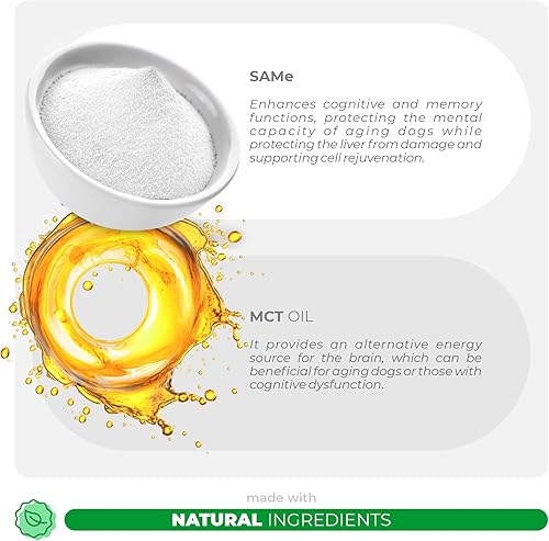 Miniatura 4 de Lo mismo para perros  S-adenosil-L-metionina  90 masticables suaves  con aceite MCT para una mejor absorción  Promueve la salud cerebral, el apoyo