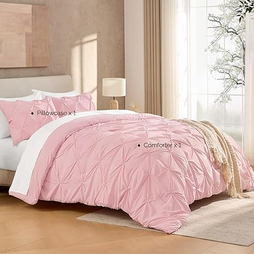 Miniatura 7 de Andency - Juego de edredón de tamaño individual, 2 piezas, suave, ligero, bonito, plisado, para niños, niñas y adolescentes, estilo occidental,