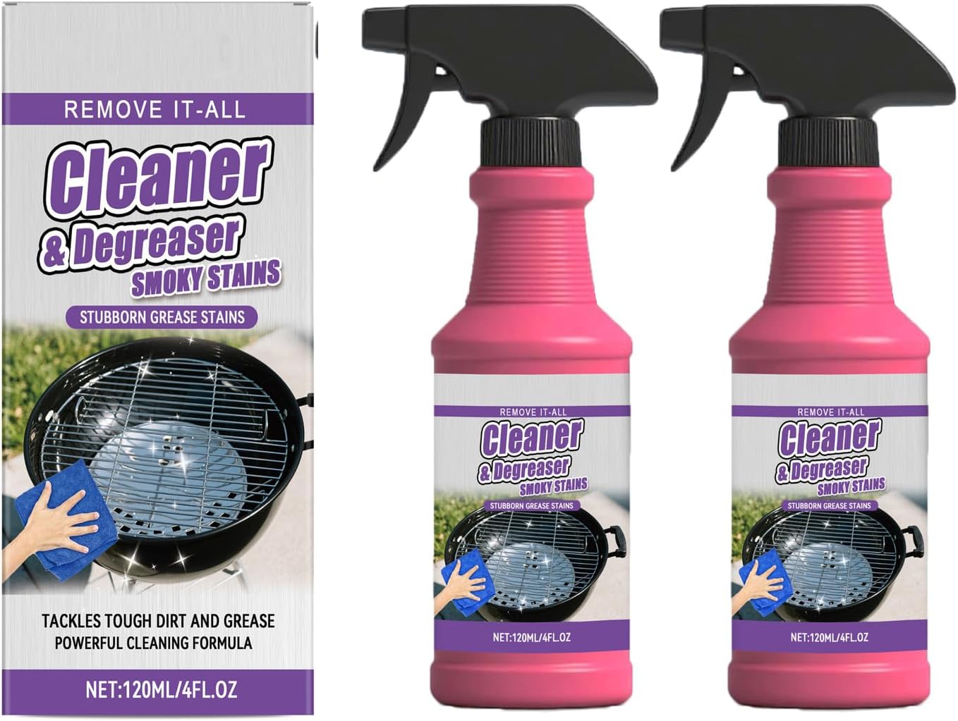 Fast-Acting Heavy-Duty Grill Degreaser Spray,Bbq Grill Cleaner And Degreaser,Gas Grill Cleaner,For Outdoor Grills And Bbqs,Keeps Your Grill And Grates Clean (3pcs)