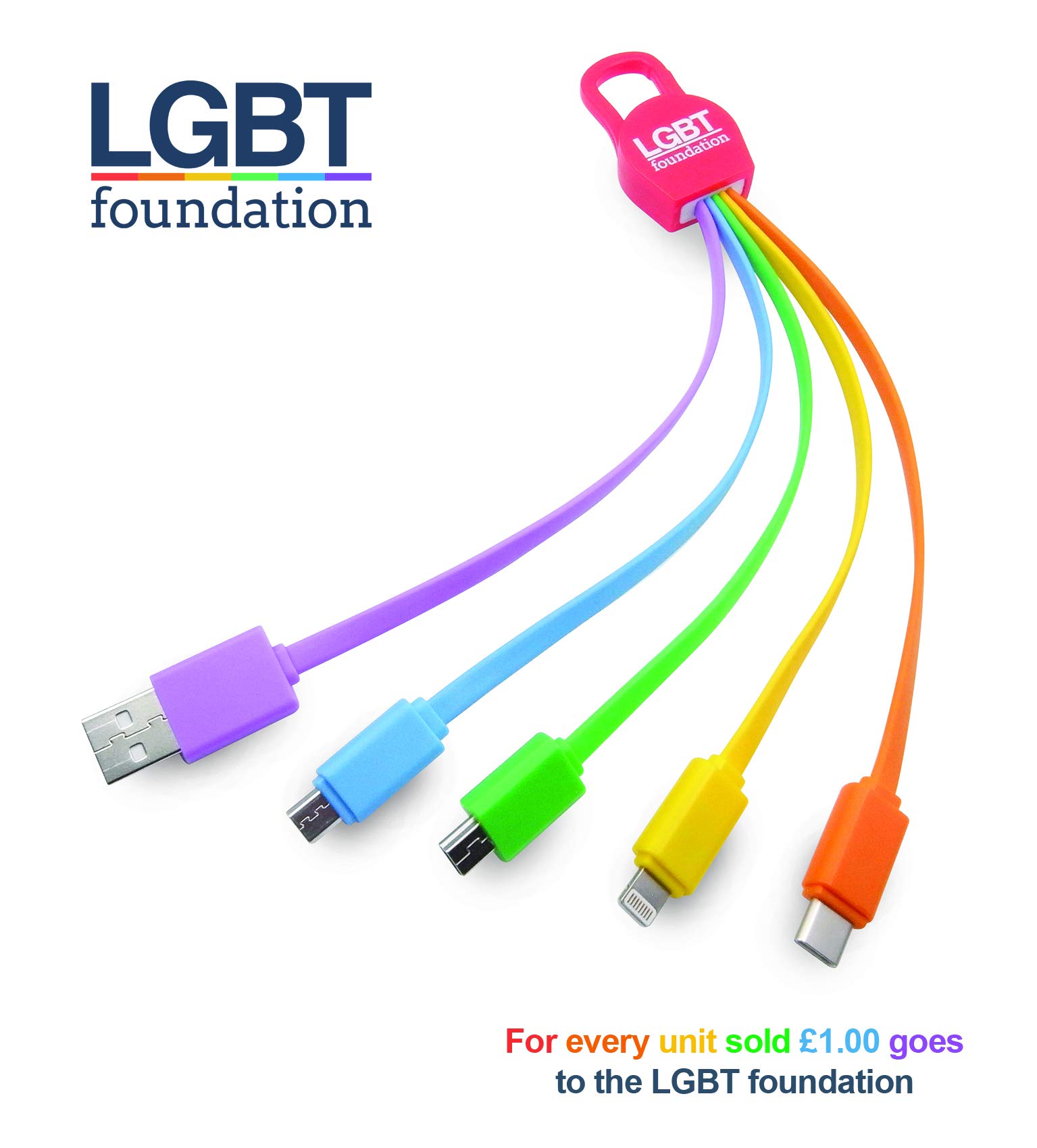 Universal USB Fast Charge Cable with 5 Connectors