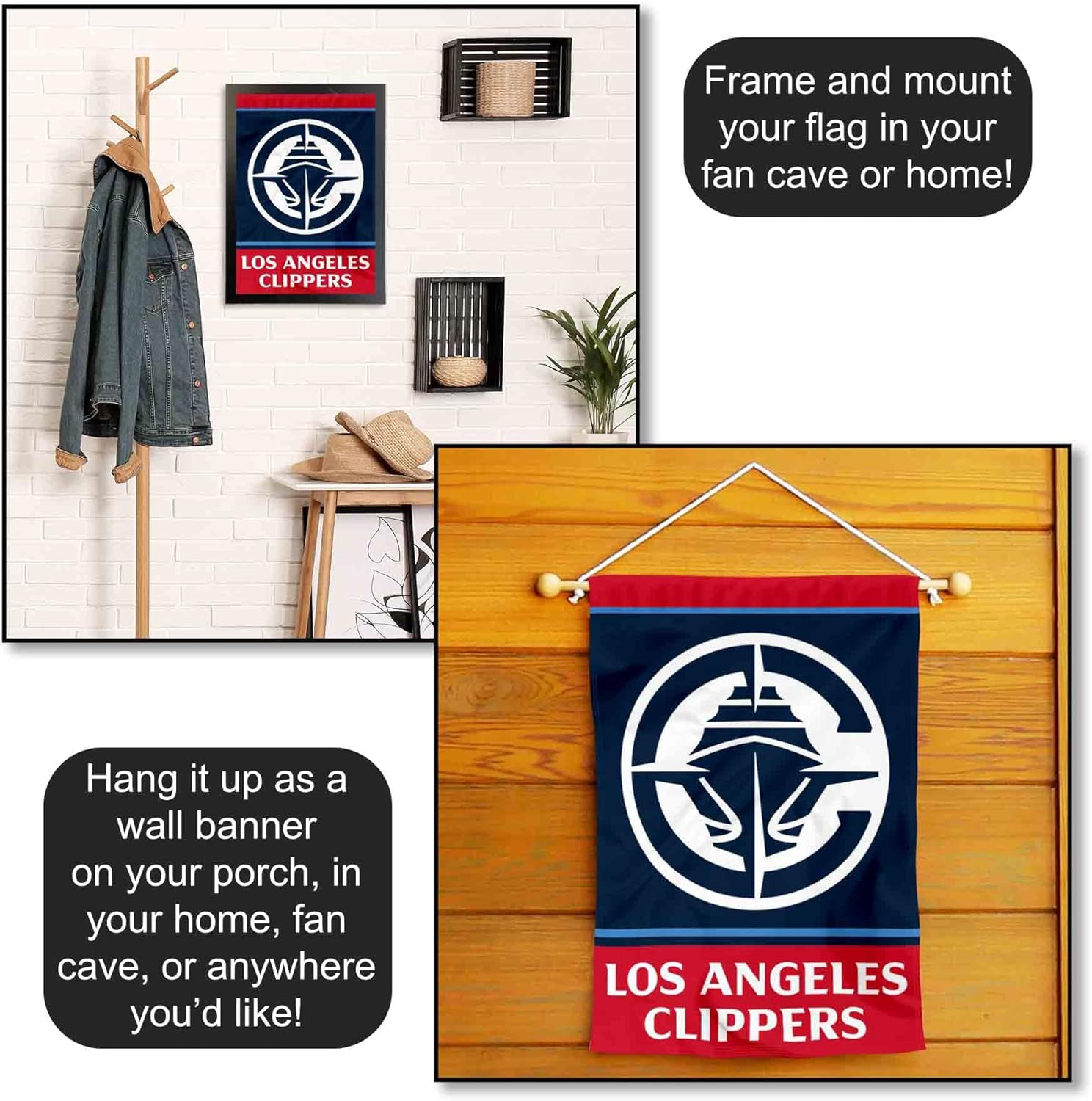 Los Angeles Clippers New C Logo Double Sided Garden Flag - Image 5