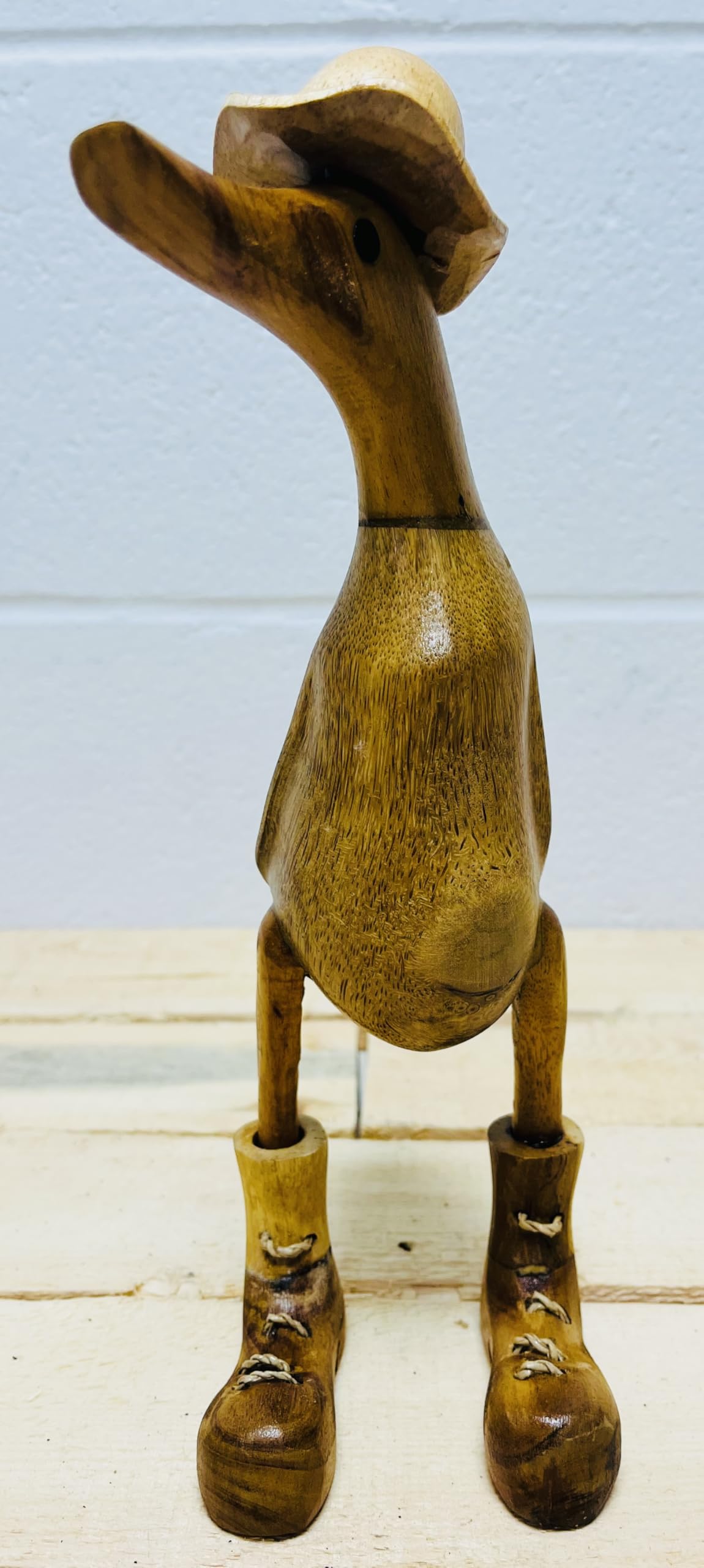 My Square Mile Hat & Boots Duck Wooden Duck Ornament | Hand Carved Duck Animal Statue 25Cms (Hat & Boots Duck)