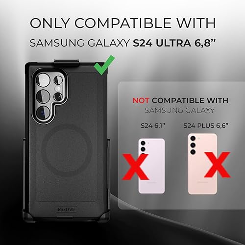 Miniatura 8 de MOTIVE Funda magnética 5 en 1 para Samsung Galaxy S24 Ultra con clip para cinturón, protección contra caídas de grado militar de 15 pies con 2