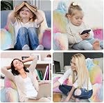 Oreiller pour enfants, Oreil de lecture d'adolescents avec armoiries, coussin de soutien arrière fluffy pour s'asseoir dans le lit/couch, Oron de lit pour filles, lecture & Oreillers de repos (Pink)