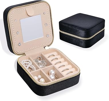 Plush Velvet Travel Jewelry Case Organizer Portable Storage Box