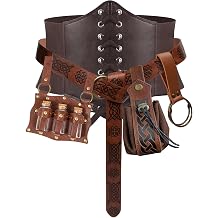 5PCS Renaissance Costume Sets Corset Waistband Belt Pouch Coin Purse Potion Bottle Vials Skirt Hike Medieval Cosplay