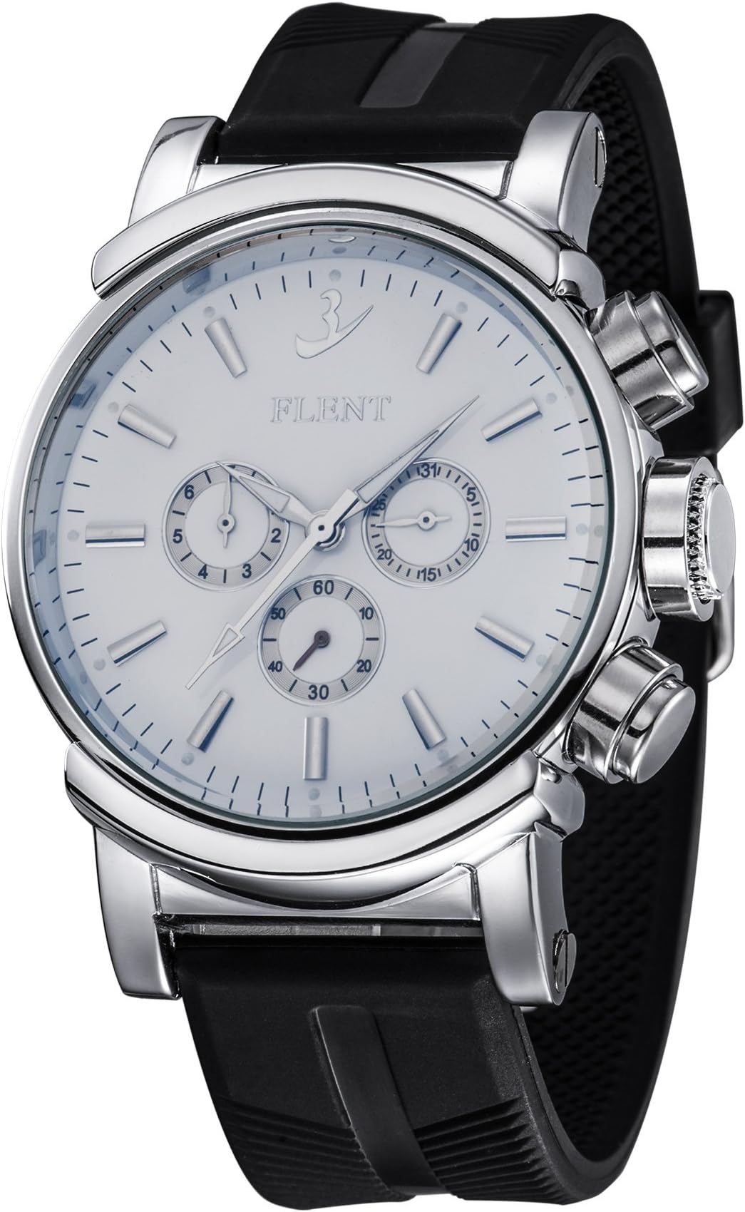 U_nique Men's Simple Mineral Crystal White Dial,Luxury Watch Mechanical Wrist Watches
