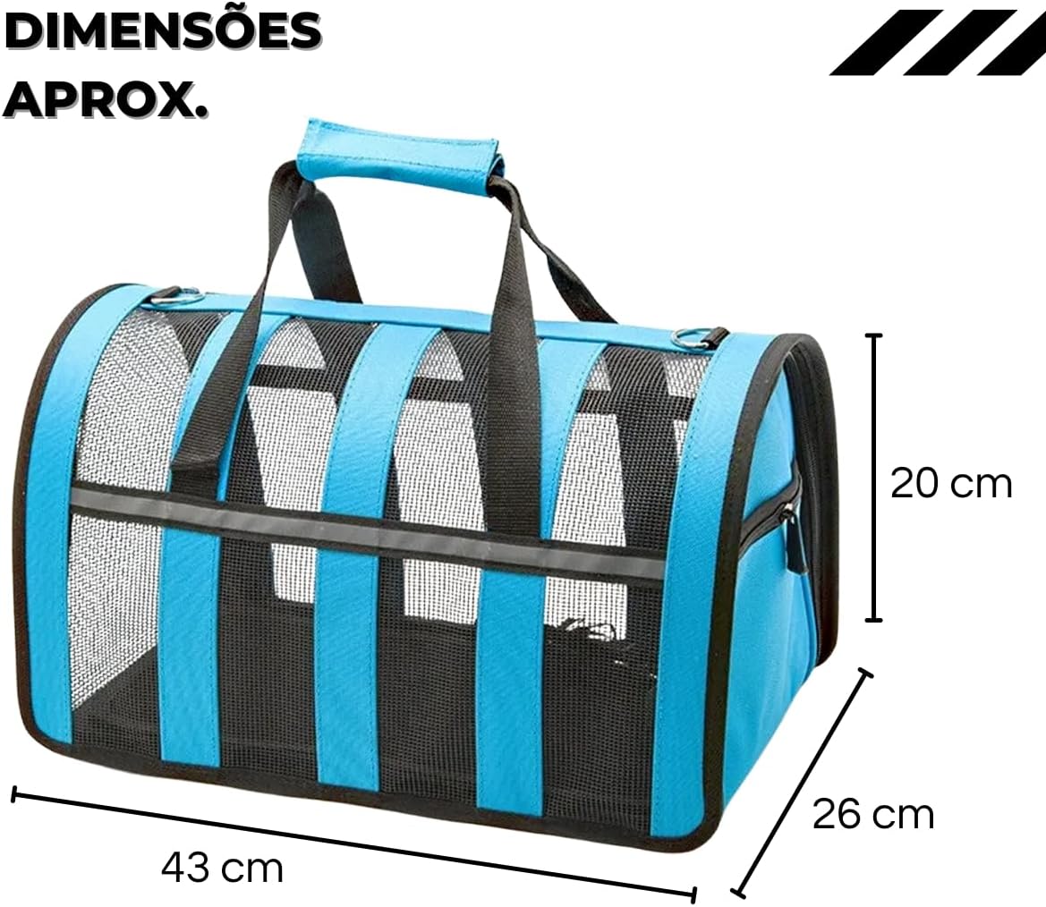 Bolsa Pet Transporte Média Viagem Mala Avião Para Cães Gatos (preto)