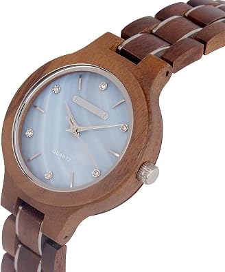 BOBO BIRD Women's Wooden Watches | Analog Watch | 35mm Case | Hardlex Crystal | Folding Clasp with Mother-of-Pearl Dial for Ladies