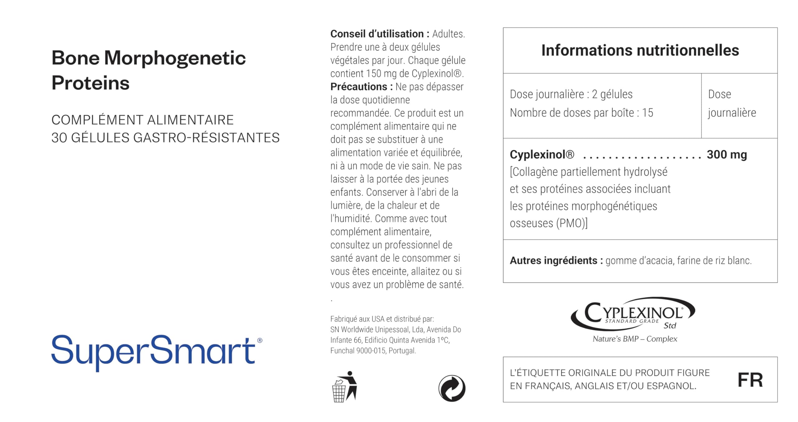 Collagène Cyplexinol® - Santé Osseuse et Cartilagineuse - SuperSmart | Aide à la Cicatrisation et à la Reformation des Tissus - Bone Morphogenetic Proteins