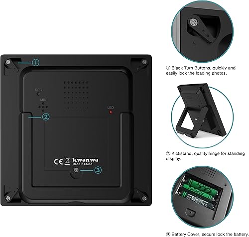 Miniatura 7 de Marco de fotos personalizado con voz grabable de los años 20, 3.9 x 3.9 pulgadas, con forma de corazón, regalos para graduación, Navidad,