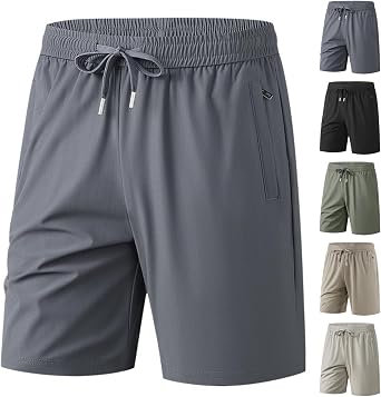 Mens Athletic Performance Shorts Soccer Basketball Shorts Golf 7 Inch Inseam Exercise Short Chores para Hombre