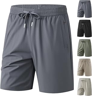 Men's Athletic Performance Shorts Soccer Basketball Shorts Golf 7 Inch Inseam Exercise Short Chores para Hombre