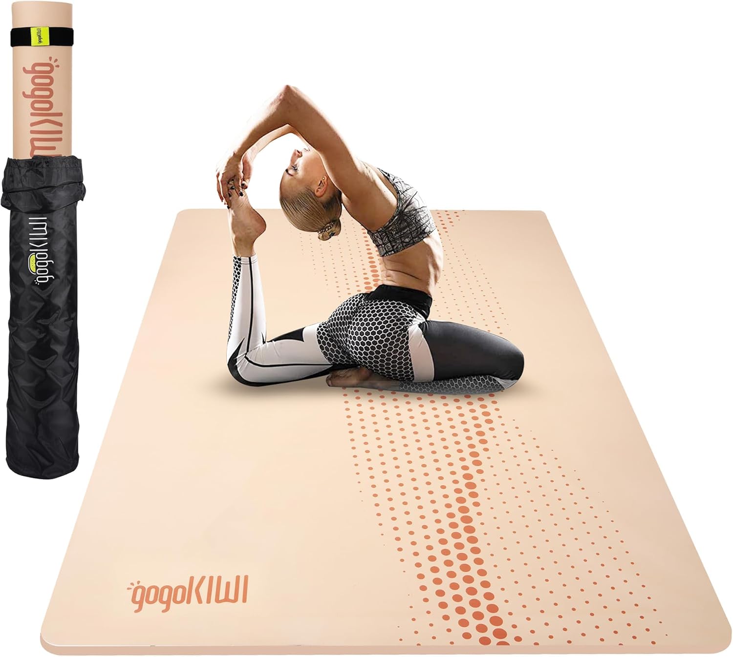 Large Yoga Mat (6'x4')  1/4" & 1/2" Thick Exercise Mats for Home Workout, Extra Wide Workout Mats for Home Gym, Yoga, Pilates, Stretching, Floor & More