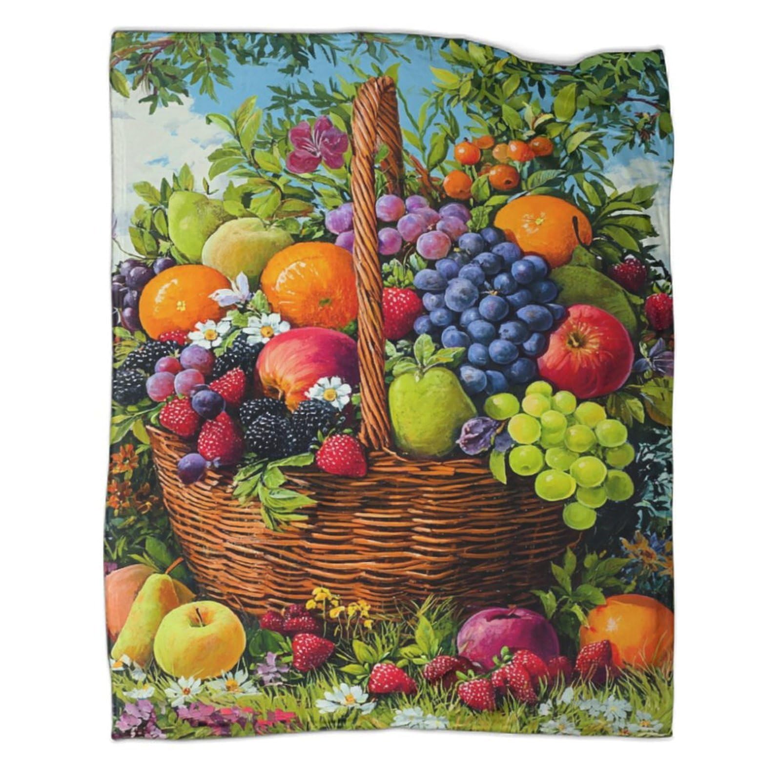 Couverture Polaire Fruits en Flanelle pour Vos Soirées Cocooning sur le Canapé du Salon