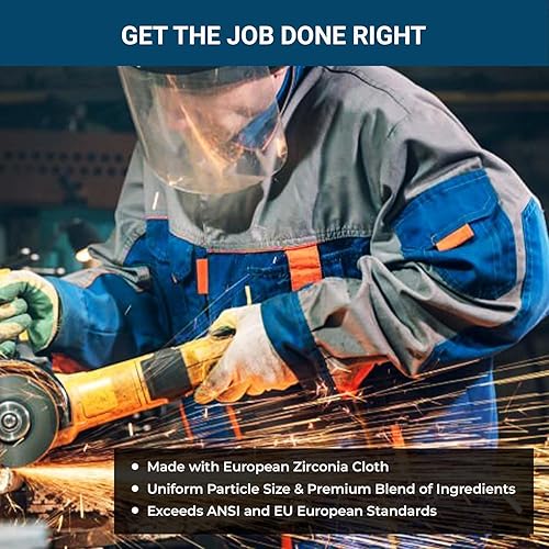 Miniatura 18 de Discos de láminas lijadoras Benchmark Abrasives gigantes de circonita de alta densidad de 4.5 x 7/8 pulgadas, 10