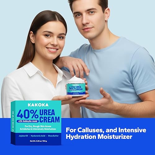 Miniatura 7 de Kakoka Crema de urea (5.29 onzas), crema de urea al 40 por ciento con ácido salicílico al 2%, crema de pies para talones y pies agrietados secos,