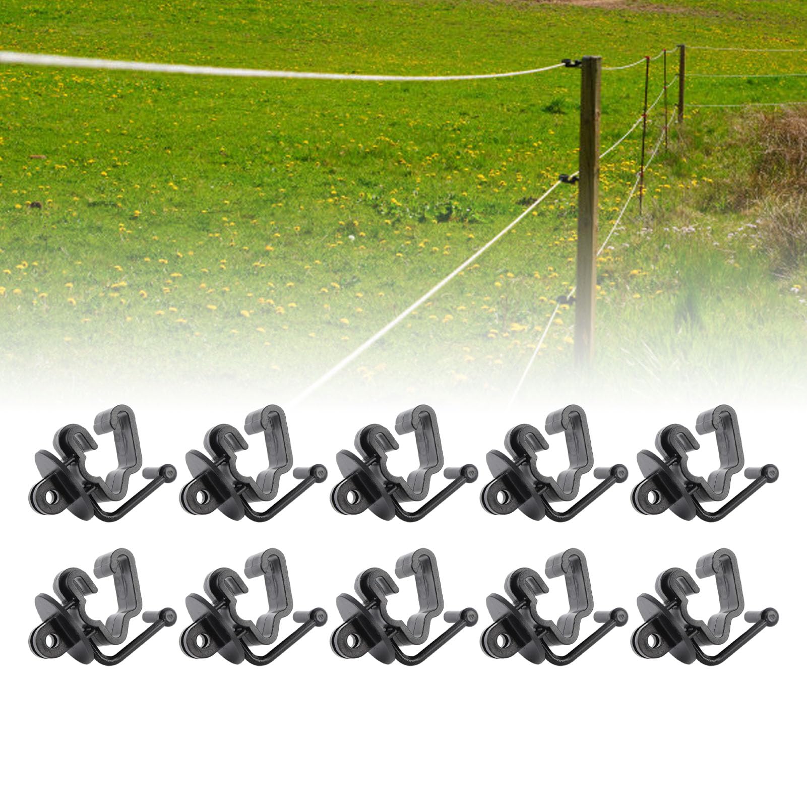 Isolatori per Pali a T, 25 Isolatori per Recinzione Elettrica in Plastica, Accessori Versatili per Recinzione da Giardino, Recinzione per Animali Domestici, Recinzione Agricola