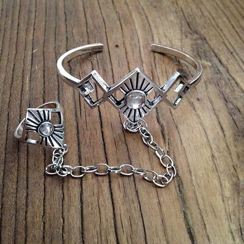 Miniatura 3 de Sexy Sparkles Retro Bracelet Finger Ring Bangle Slave Chain