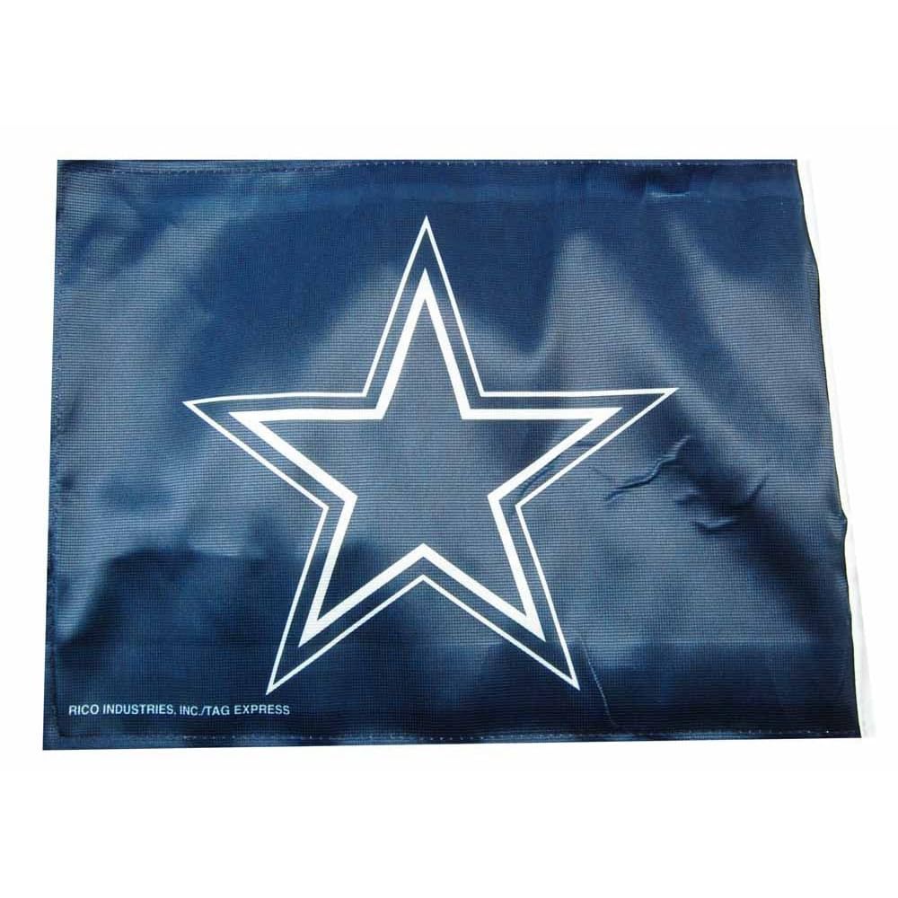 Rico Industries NFL Dallas Cowboys - Navy Car Flag with included Pole Team Color, 16 x 19.5-