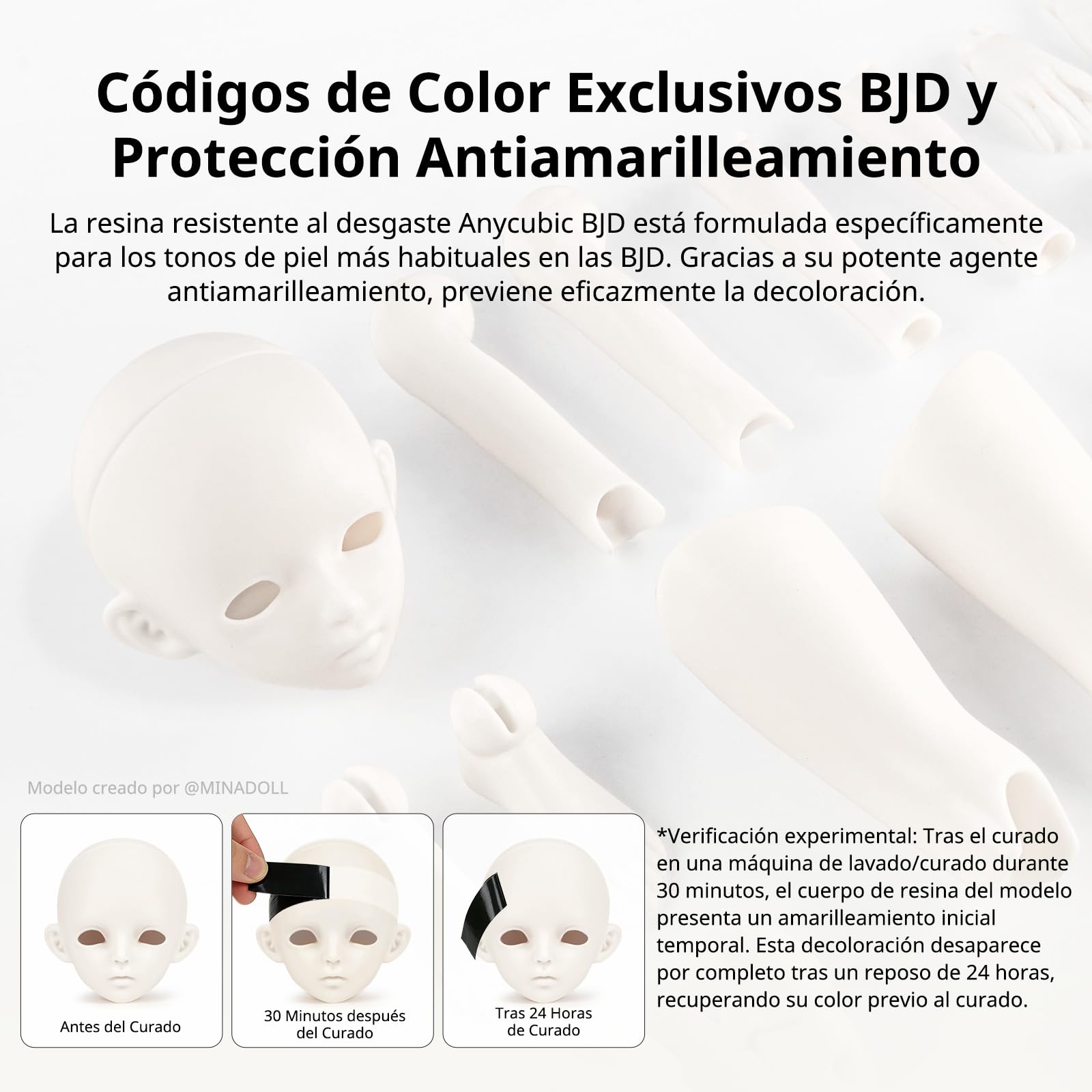 Anycubic BJD Wear-Resistant Resina 3D, Antiamarilleo Rosa Mate, 1000g | Alta Durabilidad, Elimina Marcas de Arañazos y Polvo, Maquillaje Sencillo, 405 nm para impresoras 3D Resina LCD/DLP