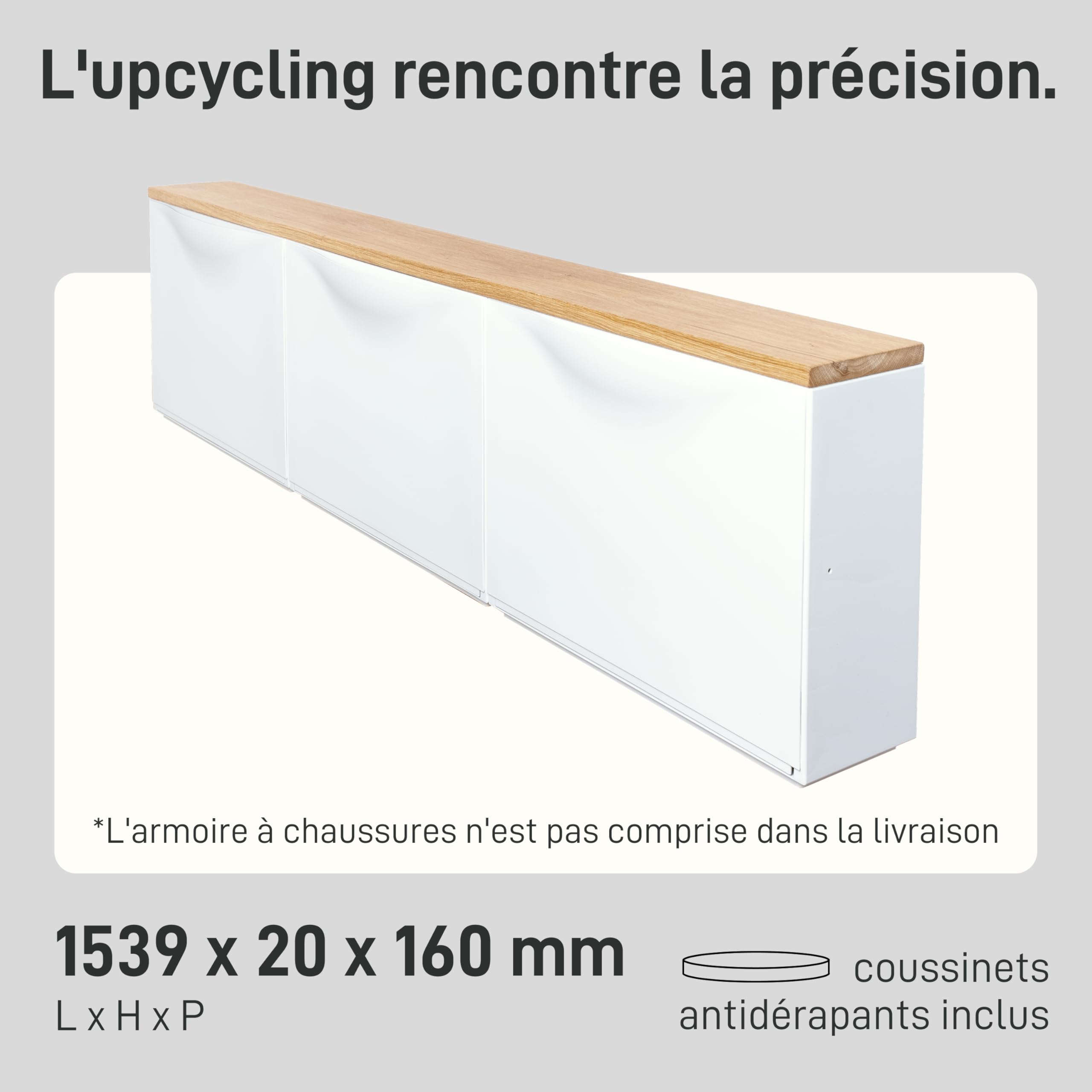 Natural Goods Berlin 1 Plaque en Bois de chêne Trones – I K E A Upcycling DIY – 2 cm d'épaisseur Trones avec Fonction antidérapante – Planche en Bois de chêne Massif – Plaque en Bois Massif – Plaque