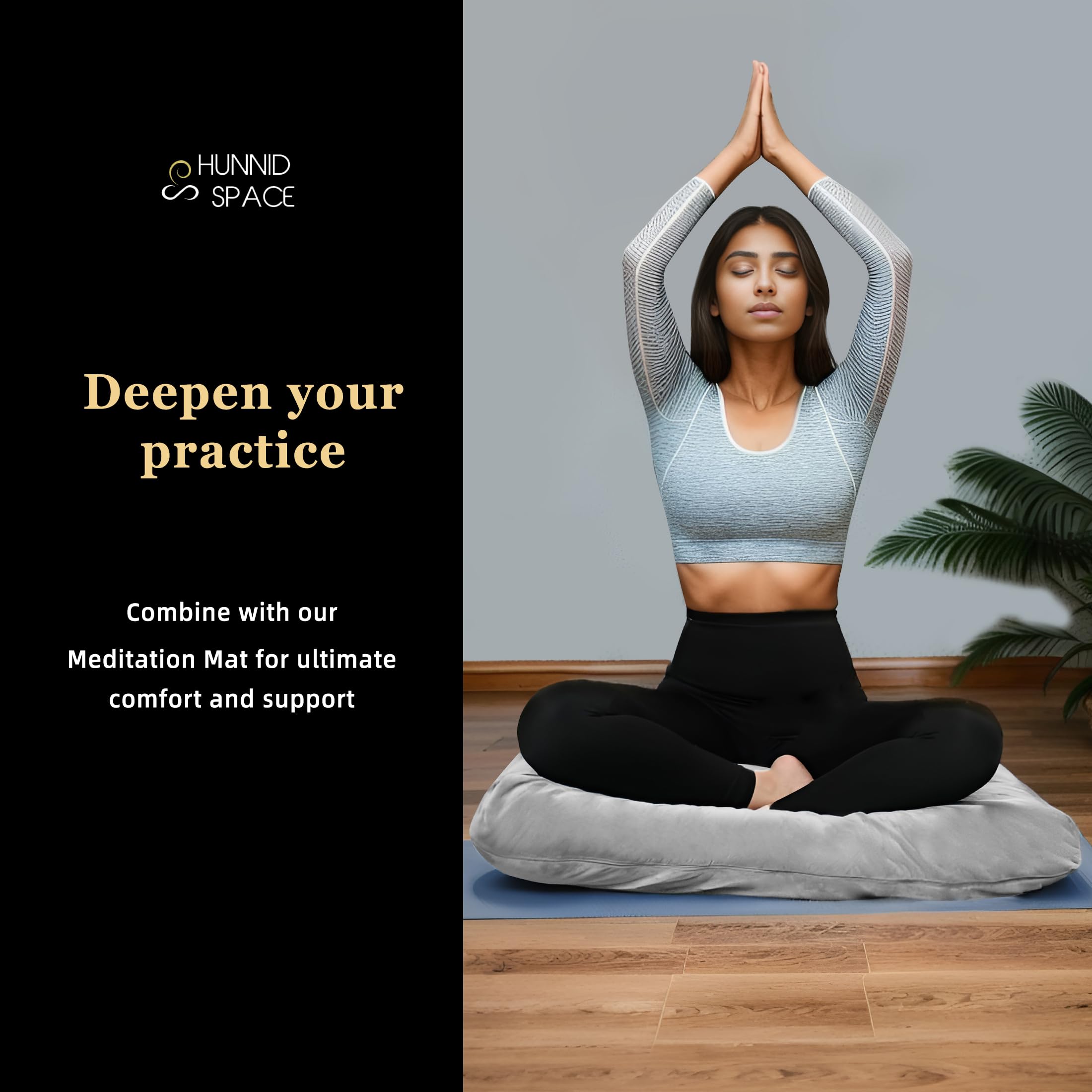 Cojín de meditación con Cascos de Trigo sarraceno y Mezcla de Espuma de Memoria Desmontable Lavable Cubierta Corta de Felpa Base antideslizpara Yoga, hogar, Oficina y Uso Multi-Escenario