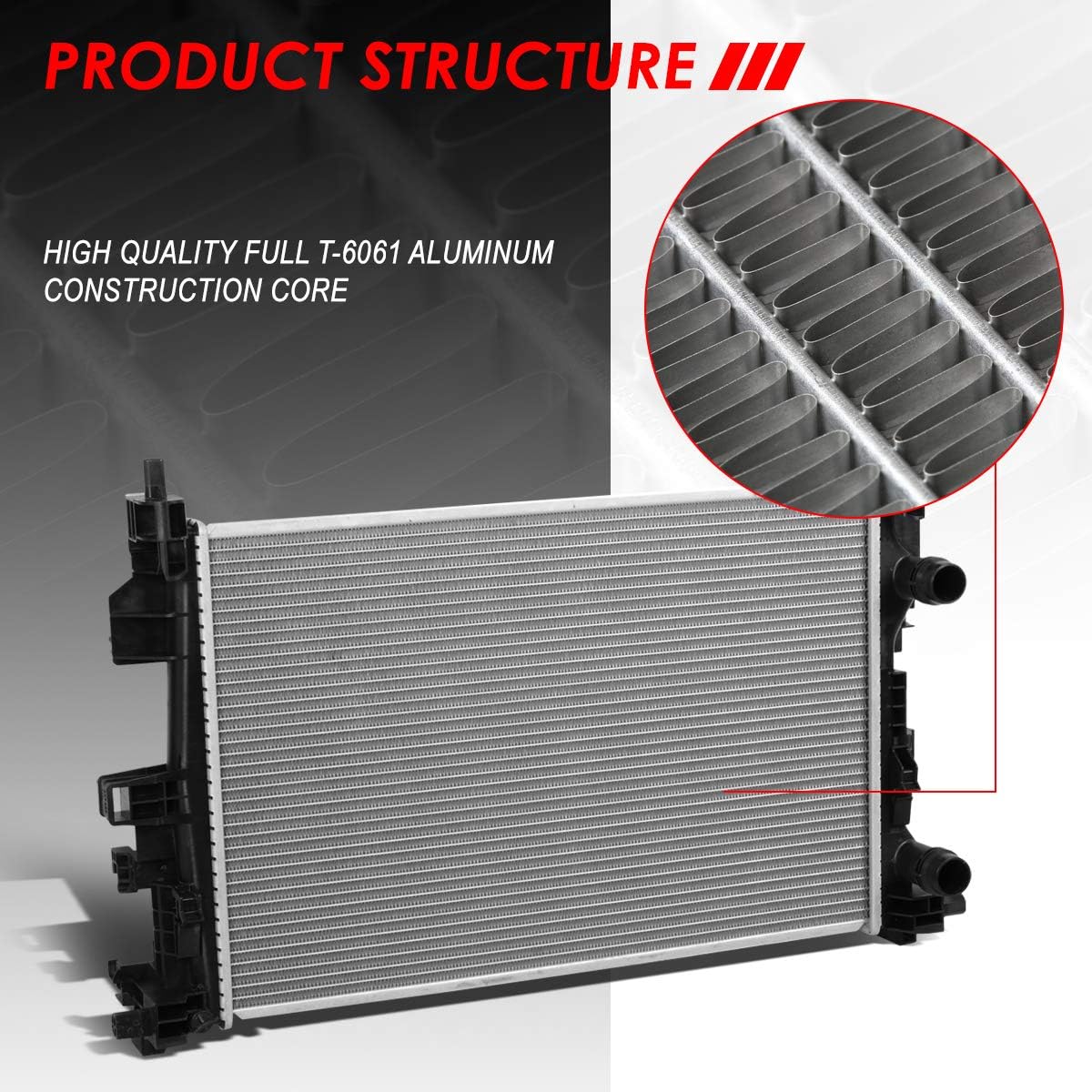 Auto Dynasty Radiator Compatible with 15-20 Fiat 500X Jeep Renegade Ram Promaster City 2.4L AT MT, DPI 13533 Factory Style 1-Row Cooling Radiator, Aluminum Core