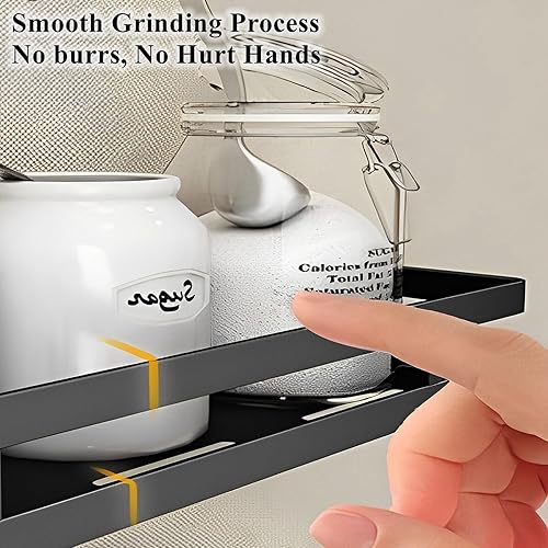 Miniatura 9 de Estantes flotantes montados en la pared de acero inoxidable de 15.7 pulgadas para cocina, baño, sala de estar, estante de almacenamiento, protección