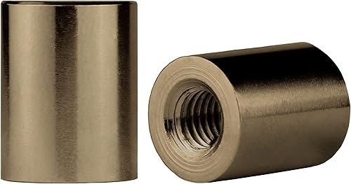 Paquete de 2 remates de lámpara (cilindro de latón antiguo, 58 pulgadas de alto), pantalla segura para lámparas de mesapie, juego de remates