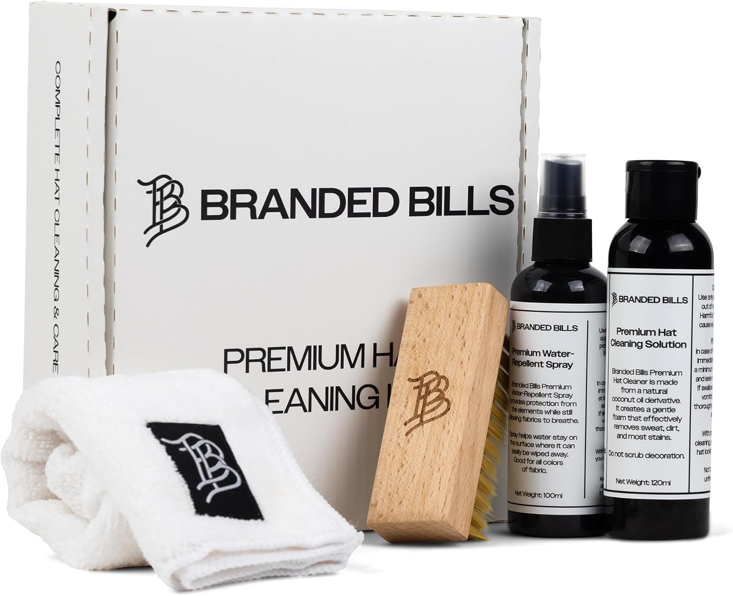 Branded Bills Hat Cleaning Kit, Baseball Cap Cleaner, PFAS-Free Water Repellent Spray and Cleaning Solution