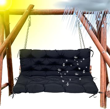 Swing Chair Cushion Patio Bench Cushions Pallet Furniture Cushions Swing seat Replacement seat Outdoor Swing Seat Cushions Bench Pads Furniture Soft Mat Black,120x100x10CM