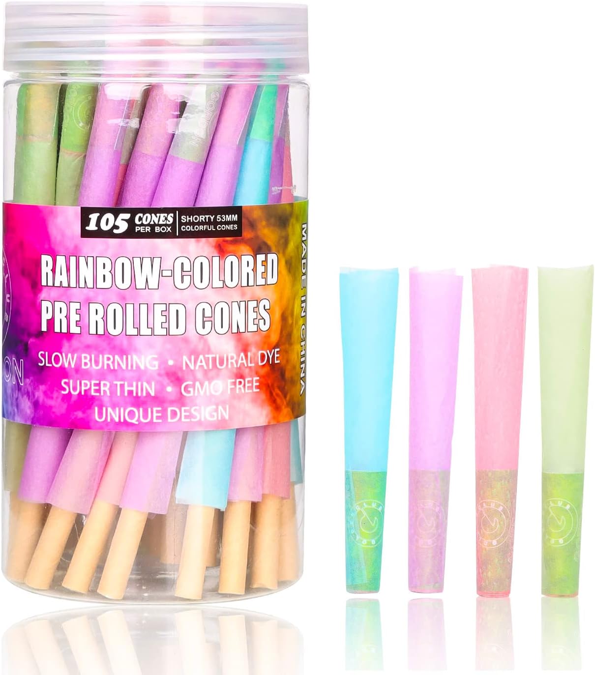 GORDON Shorty Cones Rolling Papers, Colorful Pre Rolled