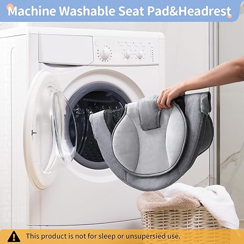 Miniatura 5 de LAREX Columpio eléctrico para bebé, balancín portátil para bebé recién nacido, 5 velocidades de balanceo con control remoto, 10 melodías