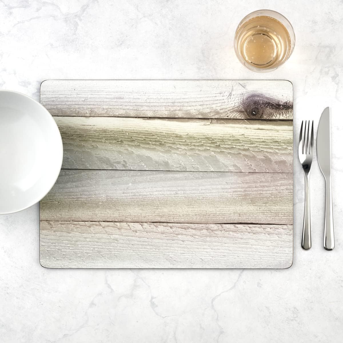 Rustic Driftwood Print Hardboard Placemats Set of 4