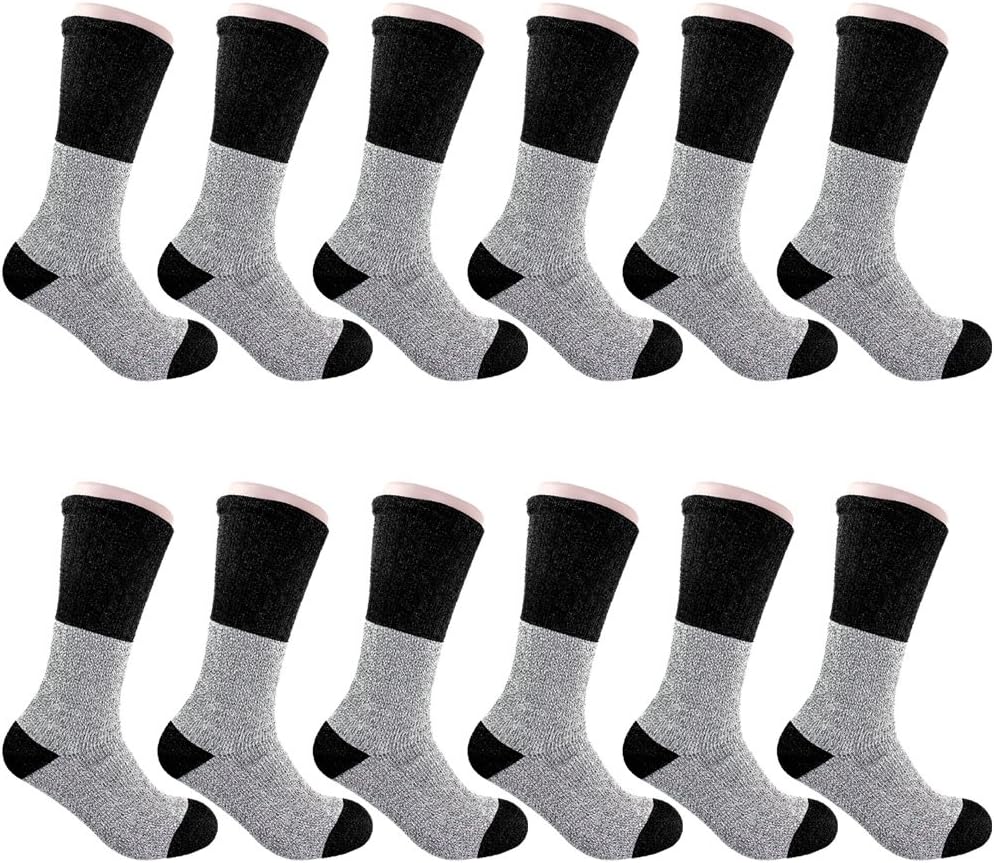Falari 12 Pack Men Winter Ultra Warm Thermal Boot Socks For Cold Weather