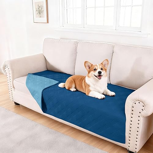 Miniatura 46 de hyha Manta impermeable para perro, manta reversible para mascotas, funda de sofá suave lavable para perros, funda impermeable para sofá para