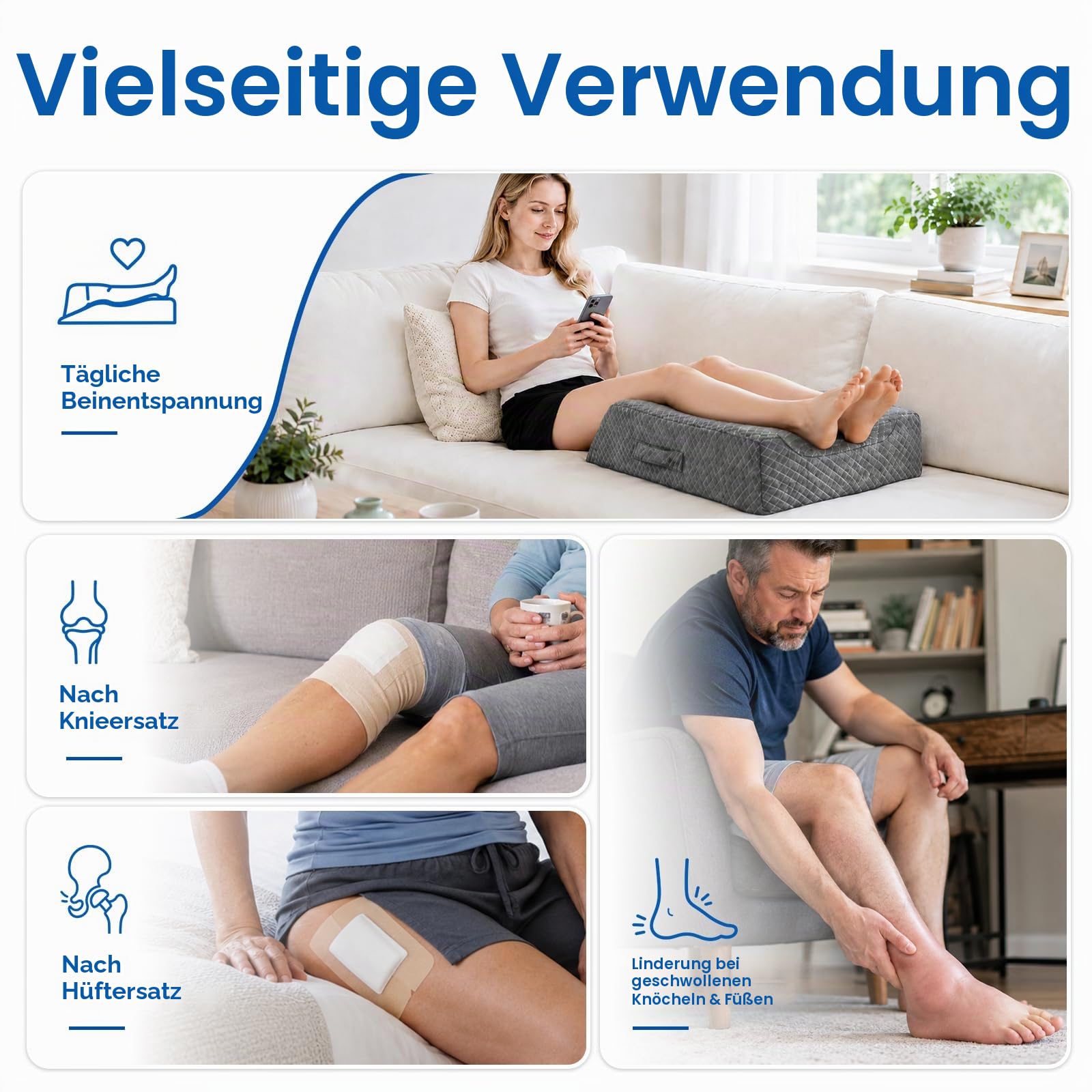 Agrish Kühlendes Doppel-Beinhochlagerungskissen